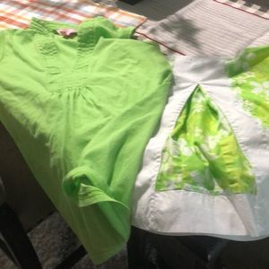 Lilly Pulitzer lime green Skort set